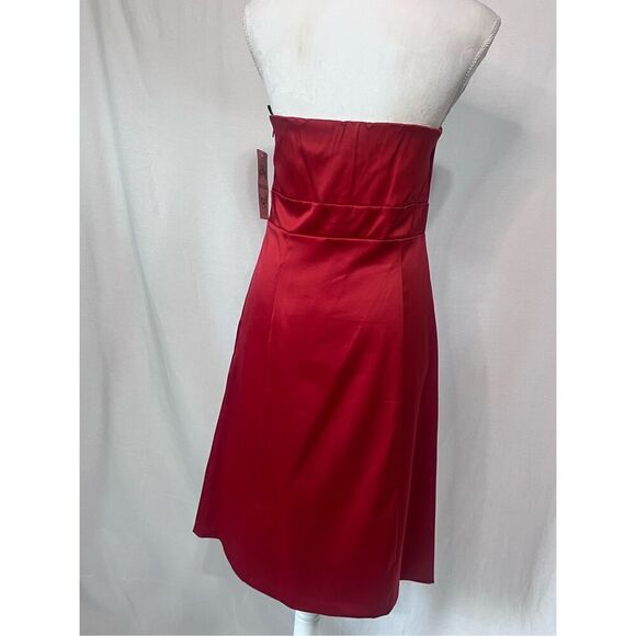Sangria Cherry Red satin strapless mini dress size 10 Holiday party NWT - Picture 4 of 7
